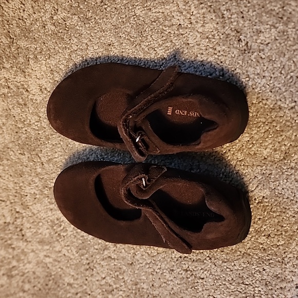 Brown shoes size 12W youth by Lands End .. - Picture 1 of 4